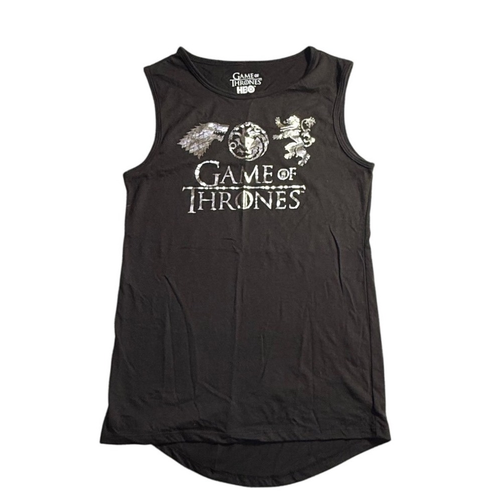 Game of Thrones HBO Muscle Tank Top Black Silver House Stark Lannister S-2291